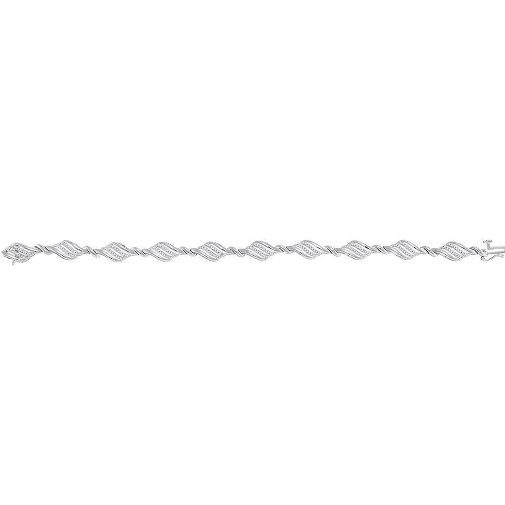 10K White Gold Diamond Fashion Bracelet 1/2 Cttw