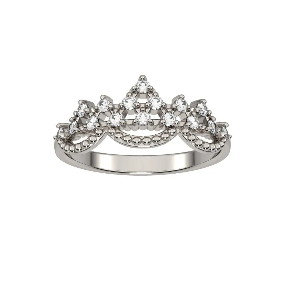 10k White Gold Diamond Fashion Ring