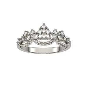 10k White Gold Diamond Fashion Ring
