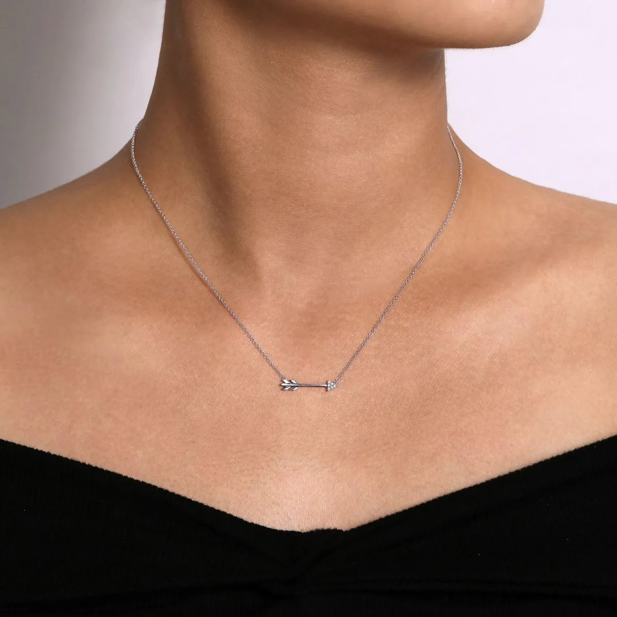 14K White Gold Fashion Necklace, 0.02ctw, H/I-SI
