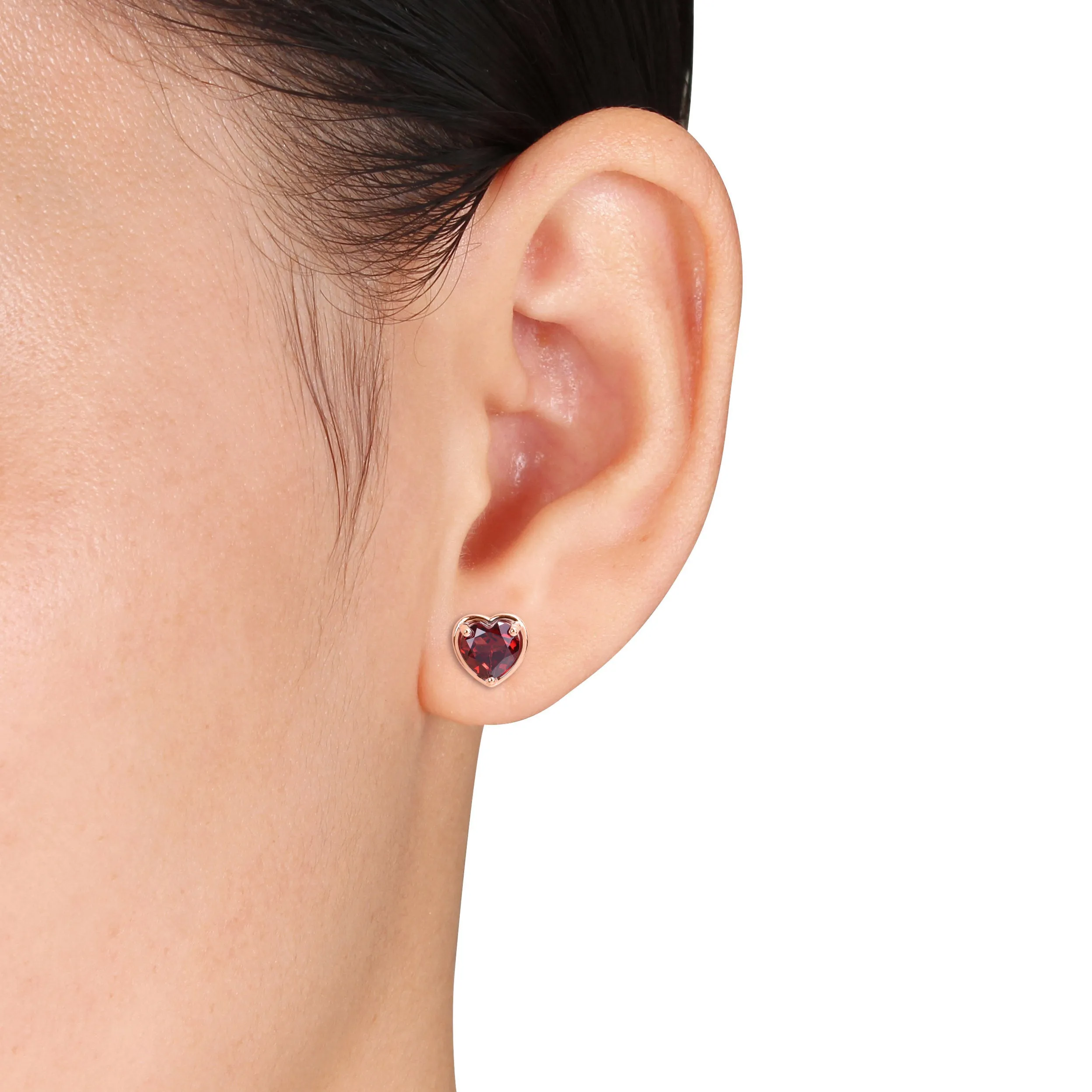 2 4/5 CT TGW Garnet Fashion Post Earrings 14k Pink Gold