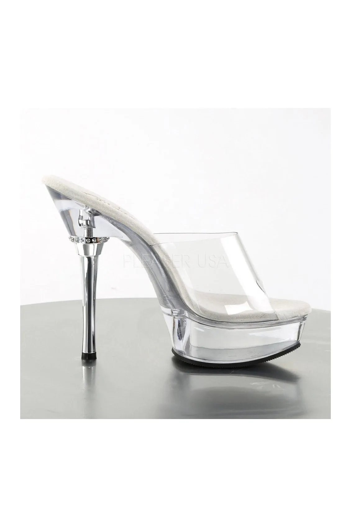 ALLURE-601 Platform Sandal  | Clear Vinyl