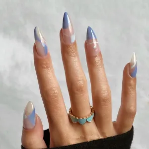 Almond Blue Ink Waves