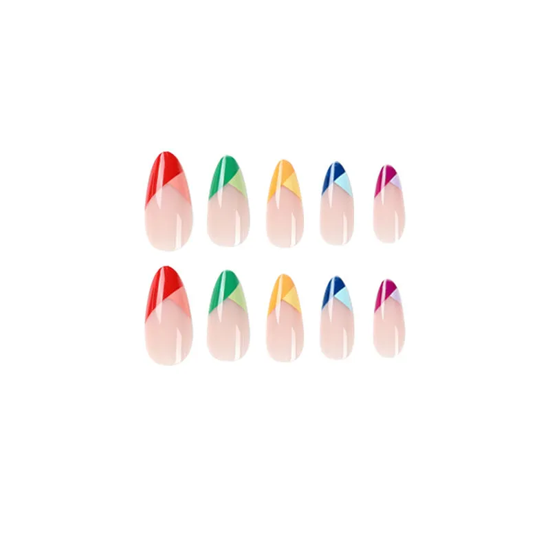 Almond colorful on finger top