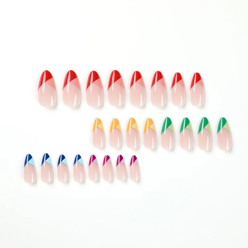 Almond colorful on finger top