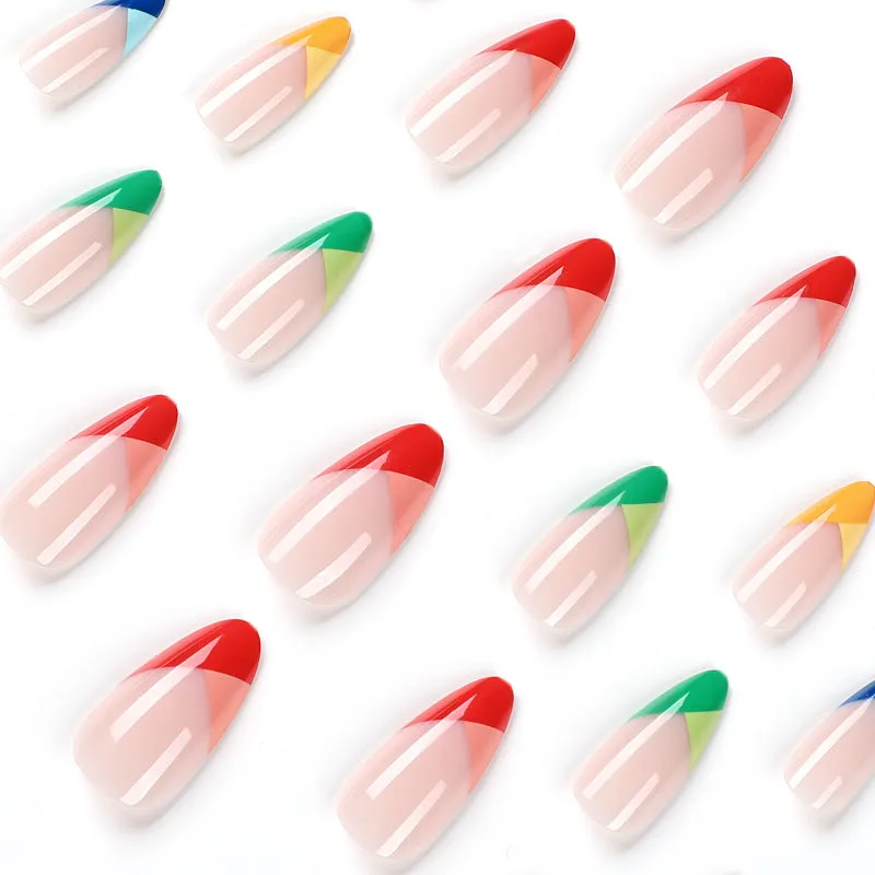 Almond colorful on finger top