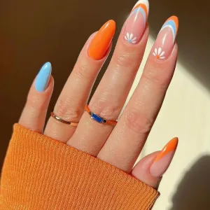 Almond Orange-blue flowers