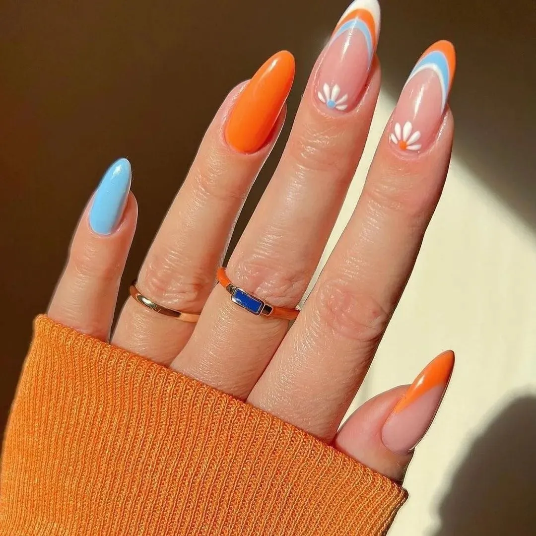 Almond Orange-blue flowers
