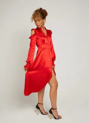 Amalfi | Red Satin Dress
