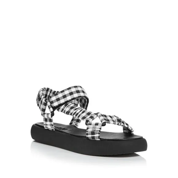 AQUA Womens Black Accents Stretch Tenly Square Toe Platform Slingback 6 M