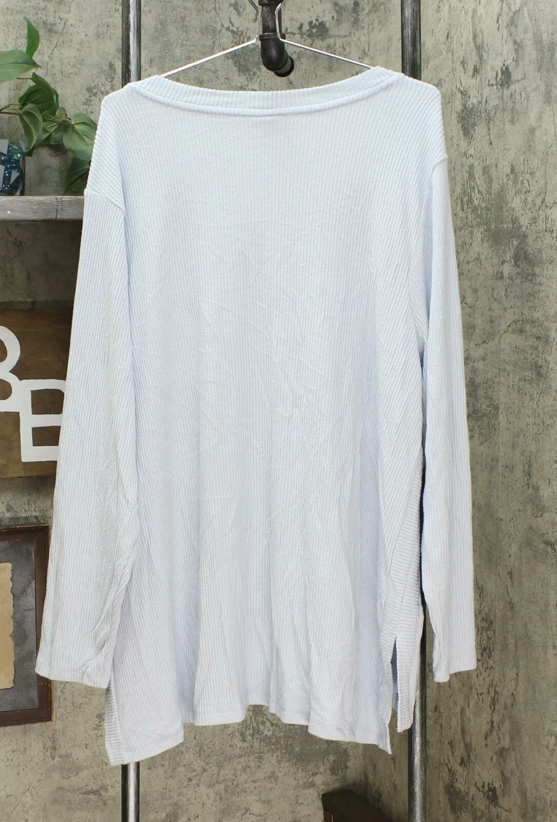 Ava & Viv Women's Plus Size Long Sleeve V-Neck Rib-Knit Top