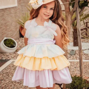 BABINE - Check Puffball Dress - Pink
