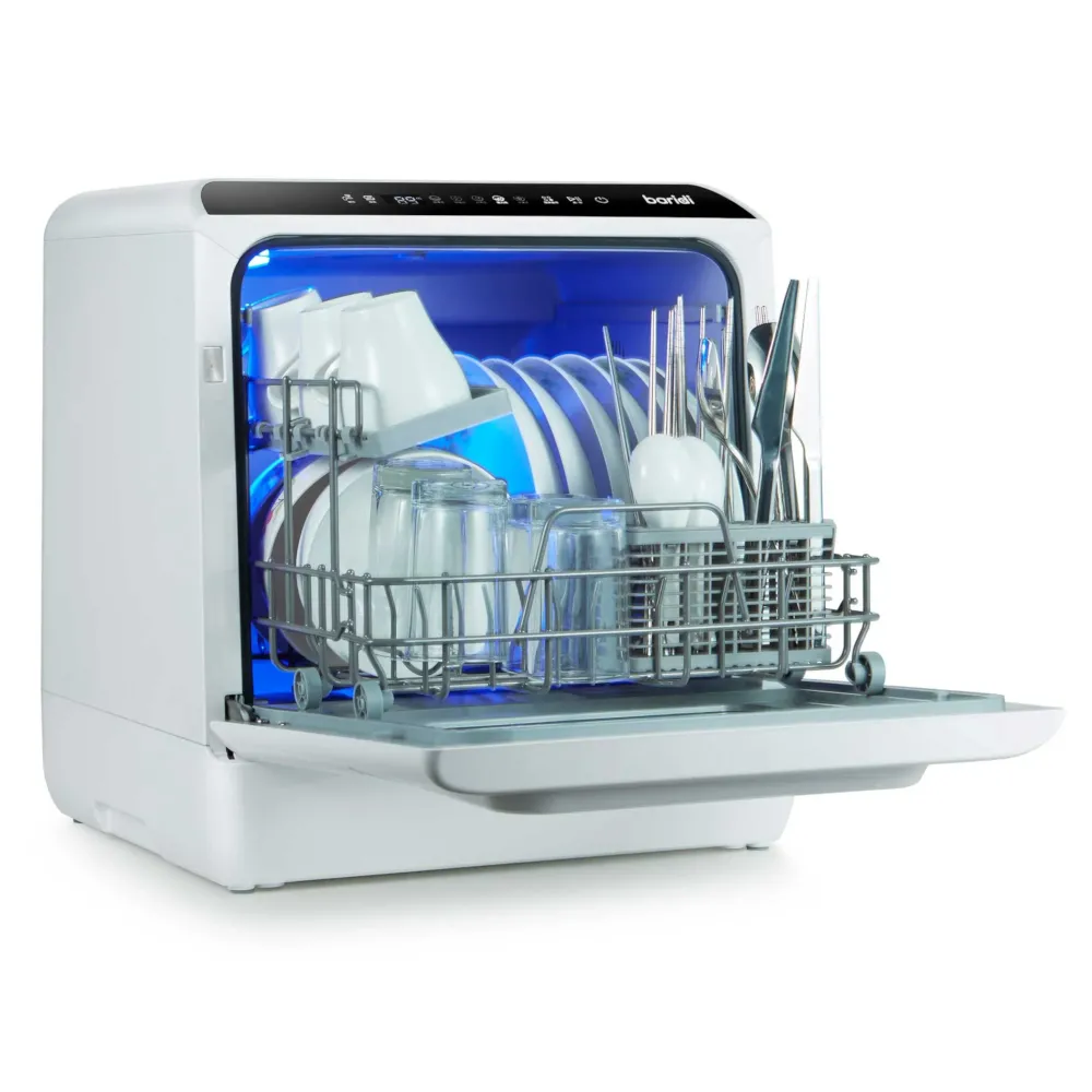 Baridi Mini Portable Tabletop Dishwasher 5L, 2-4 Place Settings - White - A
