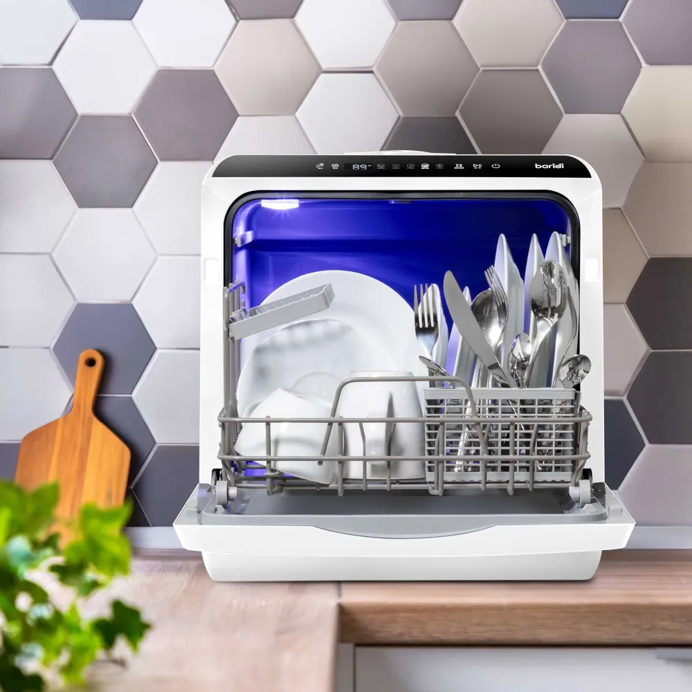 Baridi Mini Portable Tabletop Dishwasher 5L, 2-4 Place Settings - White - A