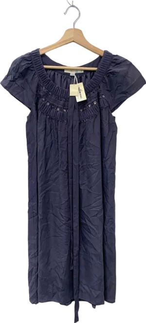 Boden Navy Beaded Silk Dress UK 14