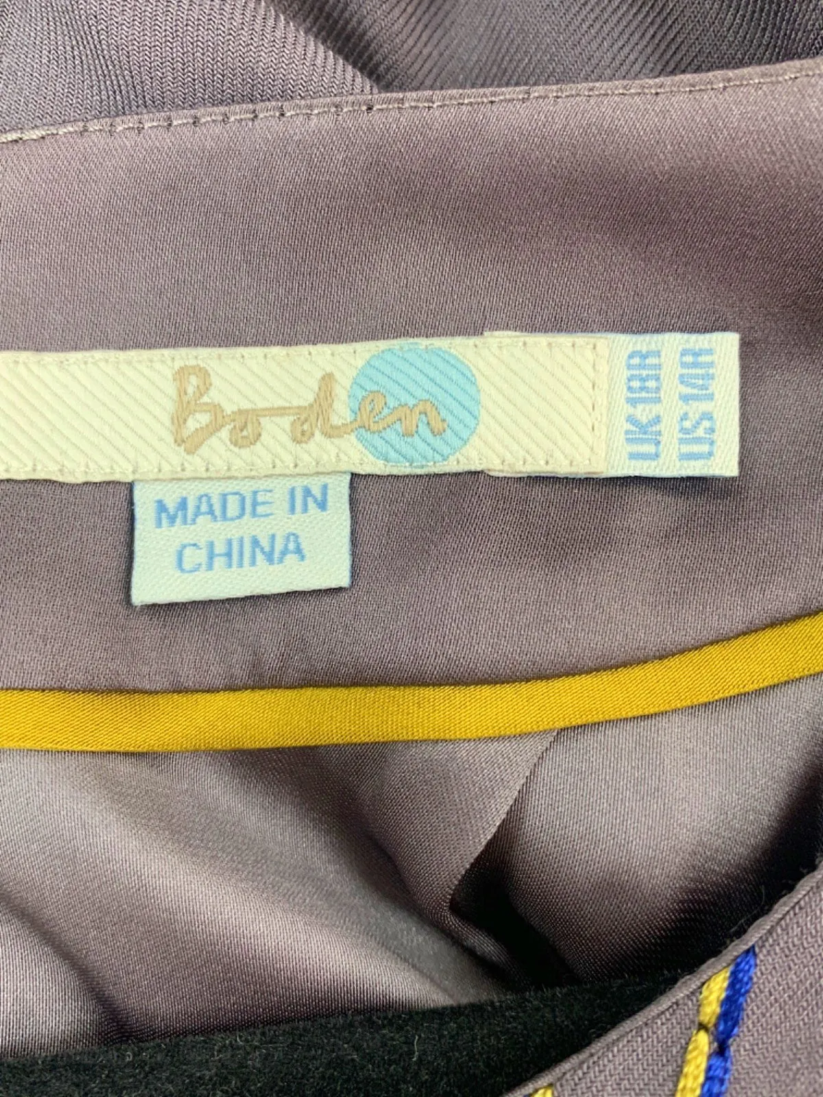 Boden Pewter Carla Embroidered detail Tunic Dress  UK 12
