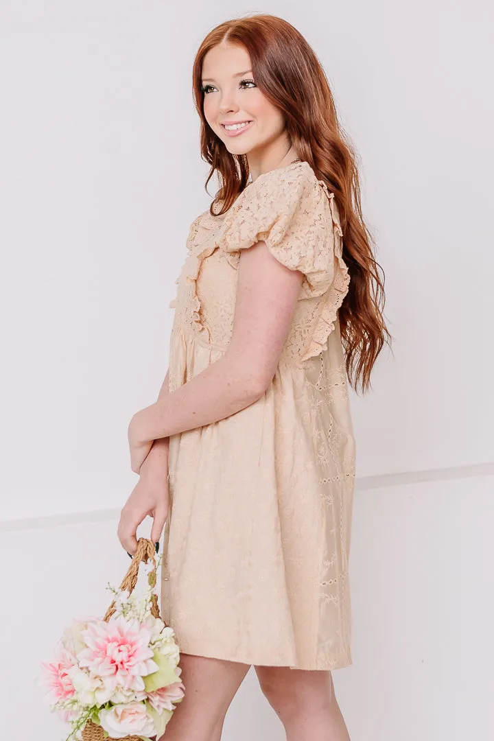 Born For Lace Puff Sleeve Mini Dress