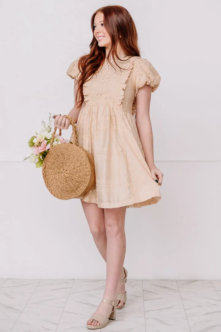 Born For Lace Puff Sleeve Mini Dress