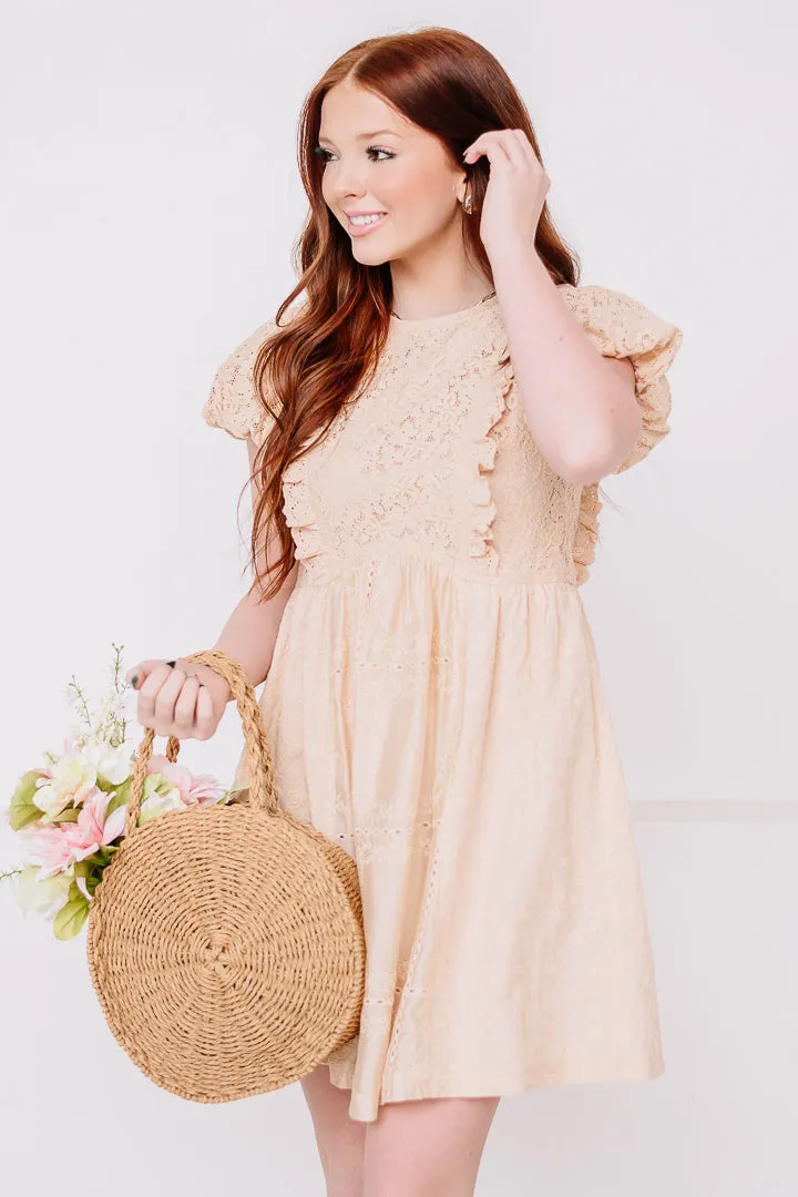 Born For Lace Puff Sleeve Mini Dress