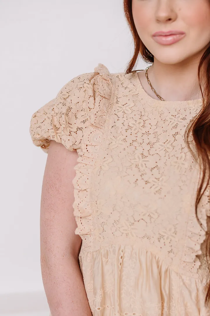 Born For Lace Puff Sleeve Mini Dress