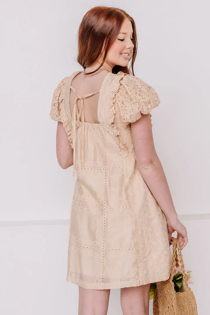 Born For Lace Puff Sleeve Mini Dress