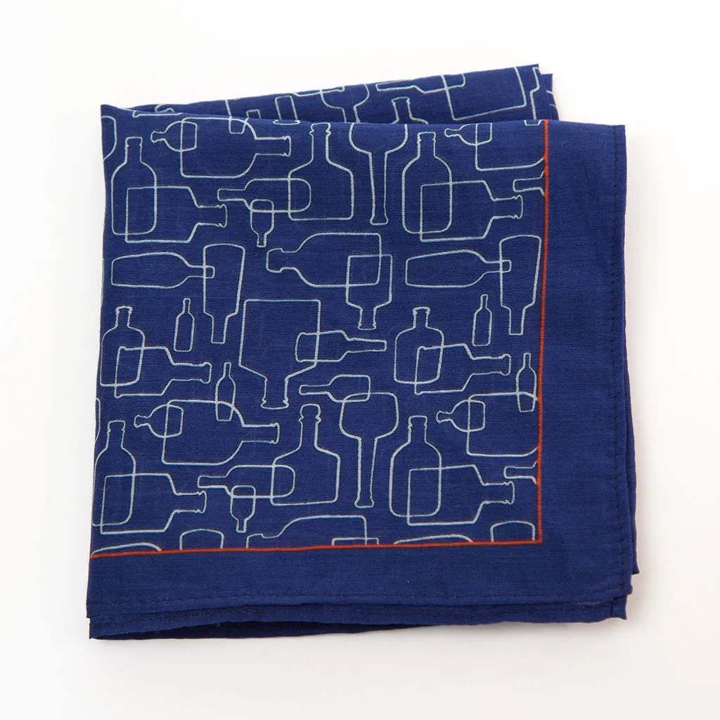 Bourbon Days© Pocket Square | Deep Navy   Red