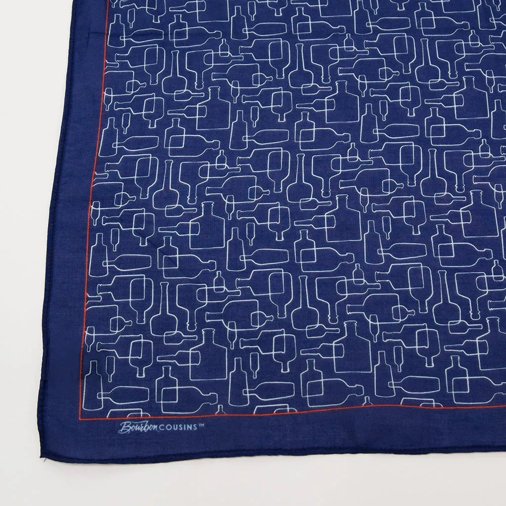 Bourbon Days© Pocket Square | Deep Navy   Red