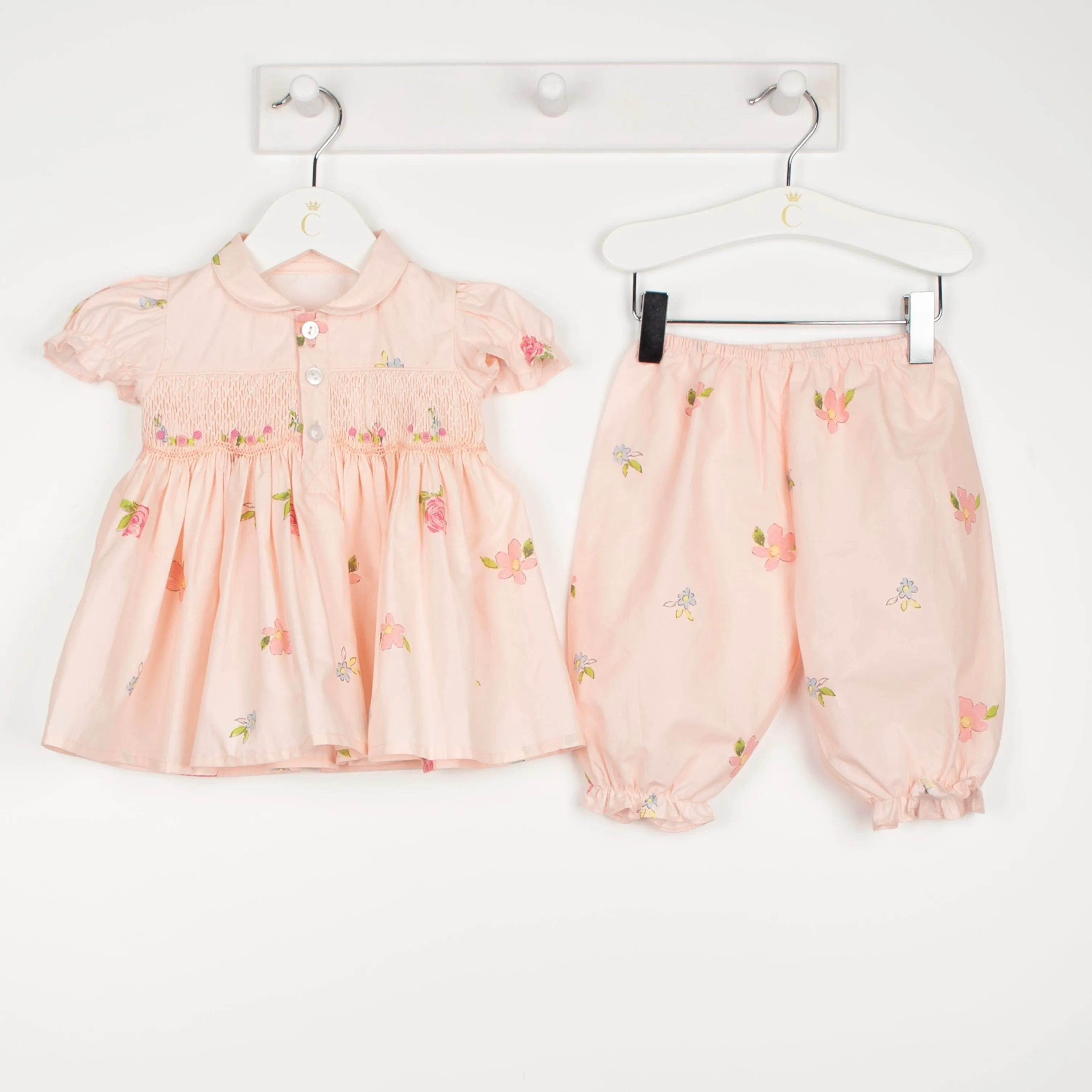 CARAMELO KIDS - Smocked Baby Set - Peach