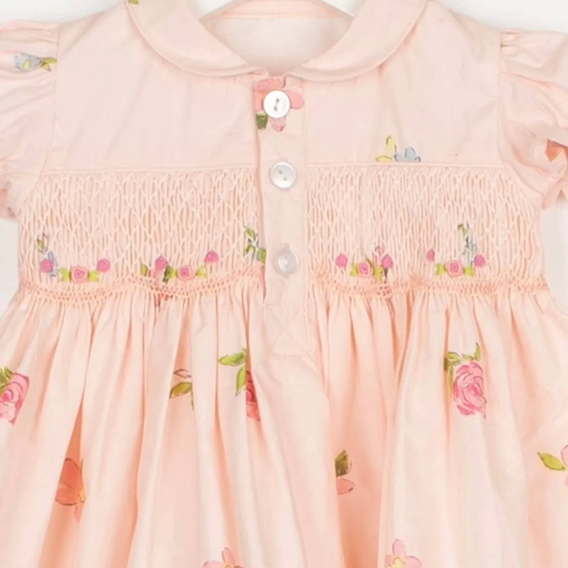 CARAMELO KIDS - Smocked Baby Set - Peach