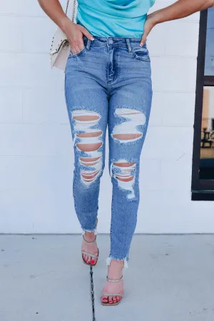 Carter Distressed Skinny Jeans - Light