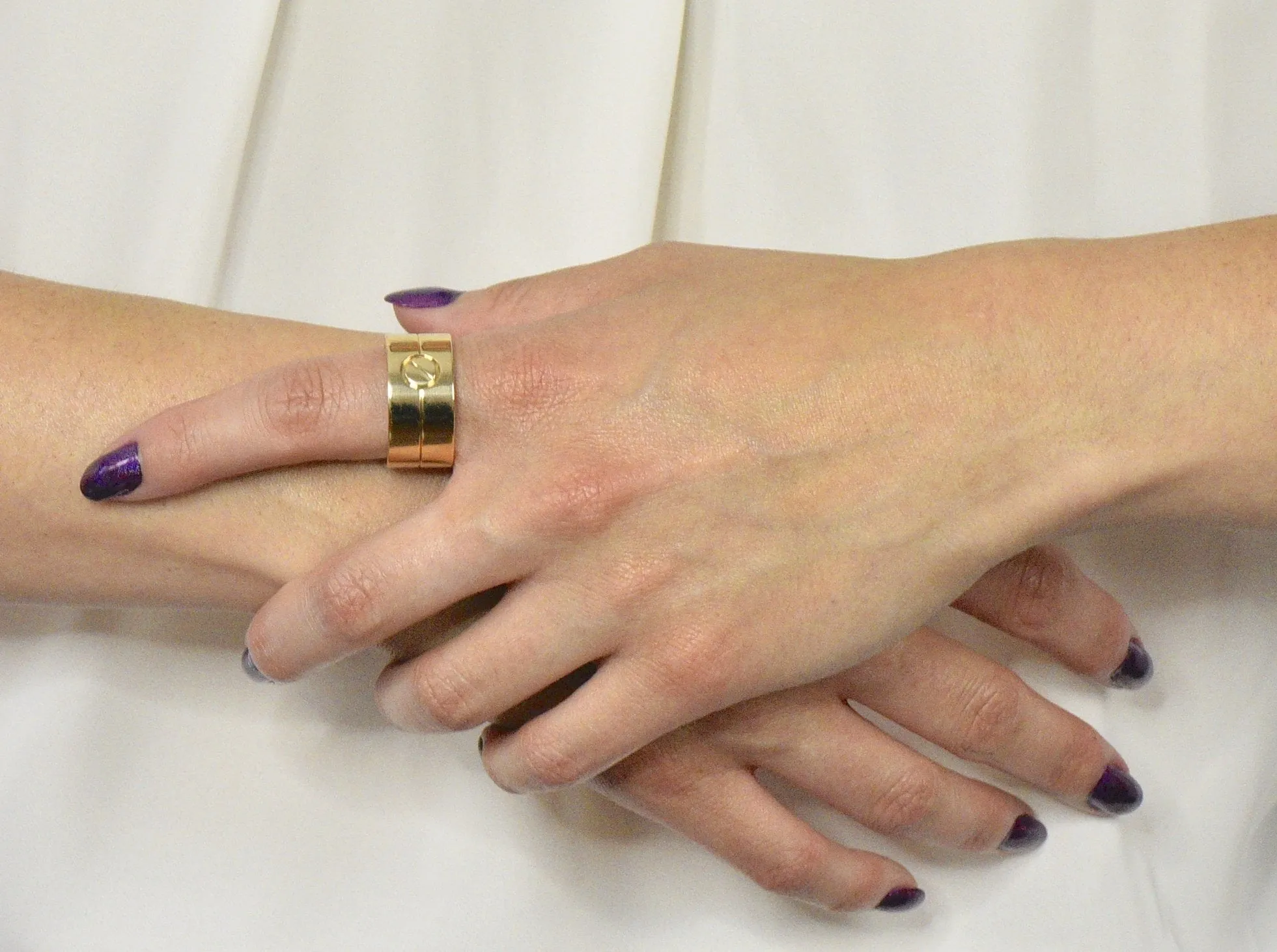 Cartier 18 Karat Gold Wide Love Unisex Band Ring
