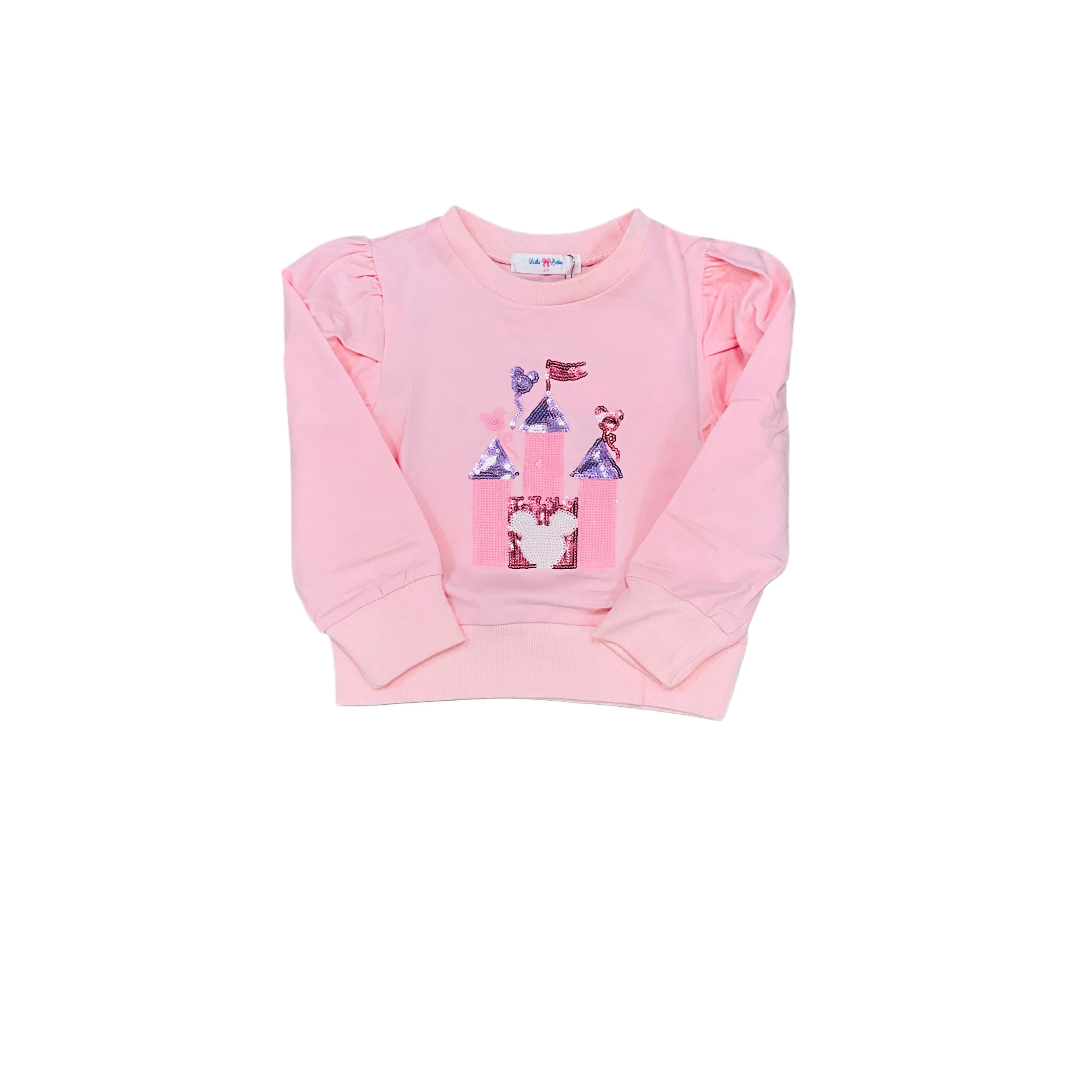 Castle Pink Sequin Puff Top