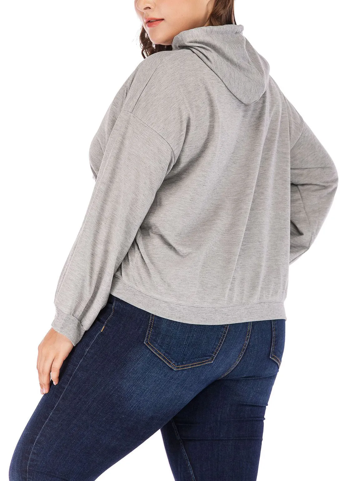 Casual Fashion Large Size Hooded Drawstring Sweater
