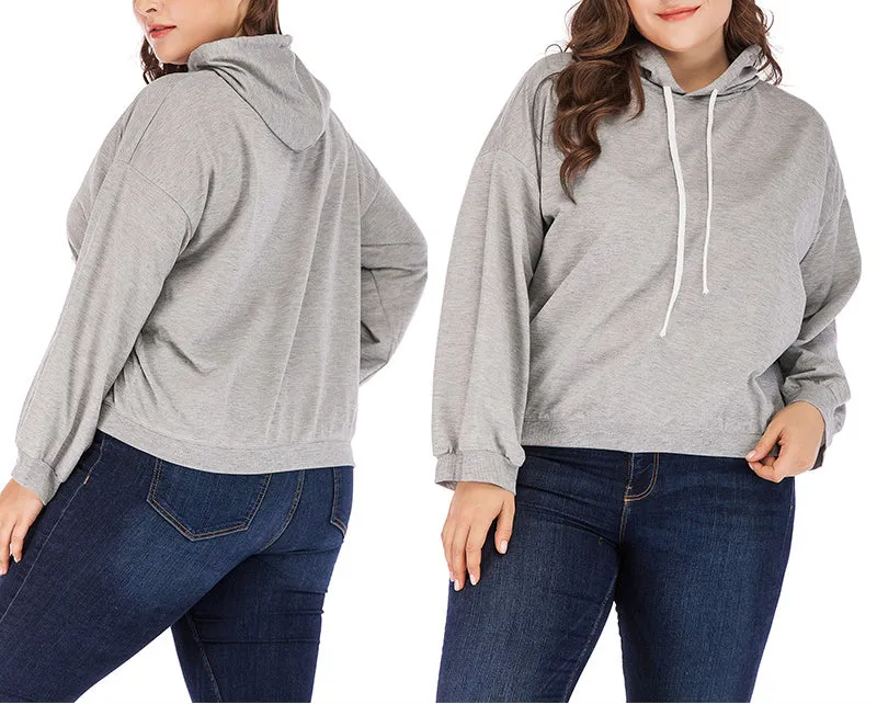 Casual Fashion Large Size Hooded Drawstring Sweater