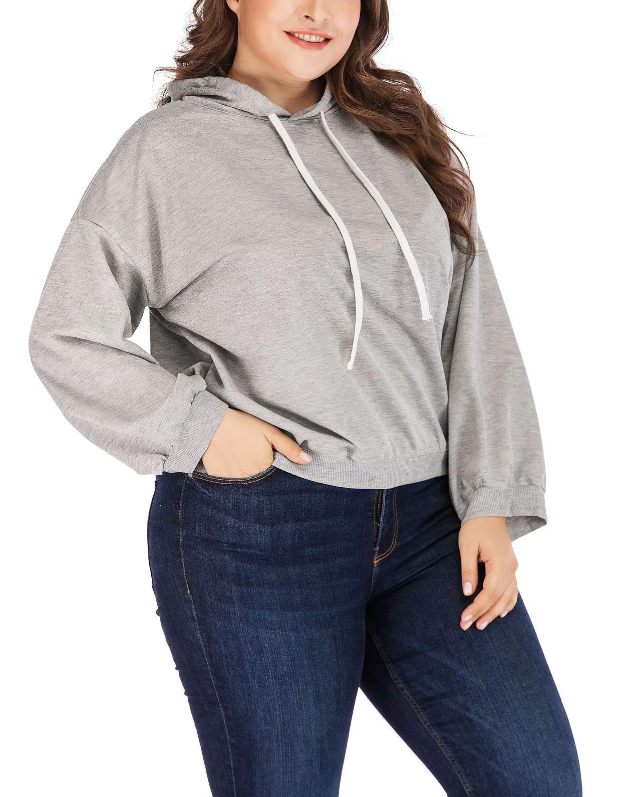 Casual Fashion Large Size Hooded Drawstring Sweater