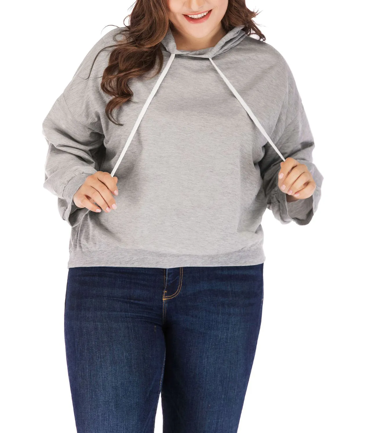 Casual Fashion Large Size Hooded Drawstring Sweater