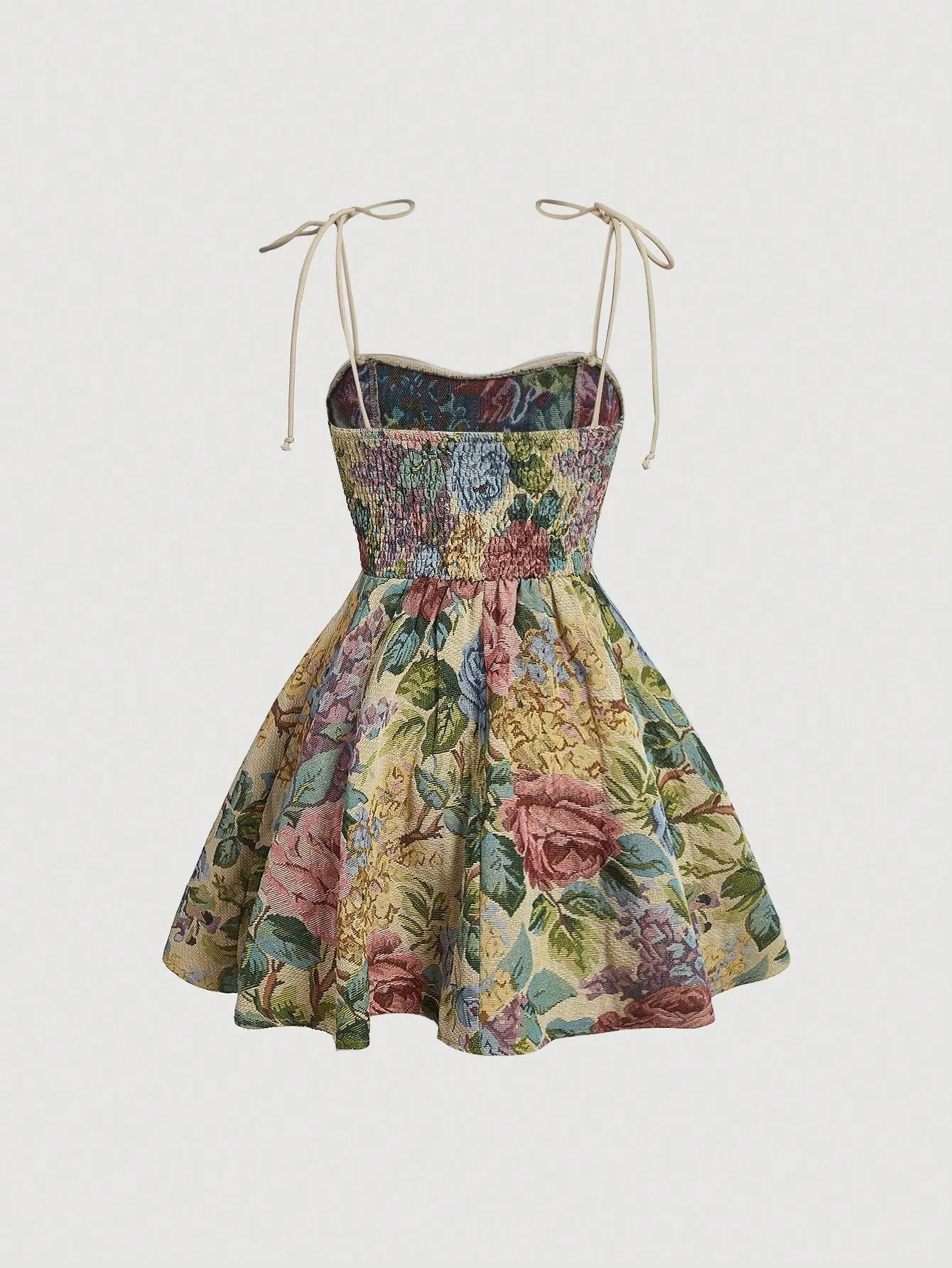 Chic Floral Tie-Shoulder Cami Dress