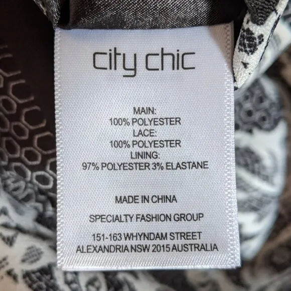 City Chic Lace Affair Printed Sheath Dress With Straps XL 24 NWT NEW