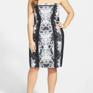 City Chic Lace Affair Printed Sheath Dress With Straps XL 24 NWT NEW