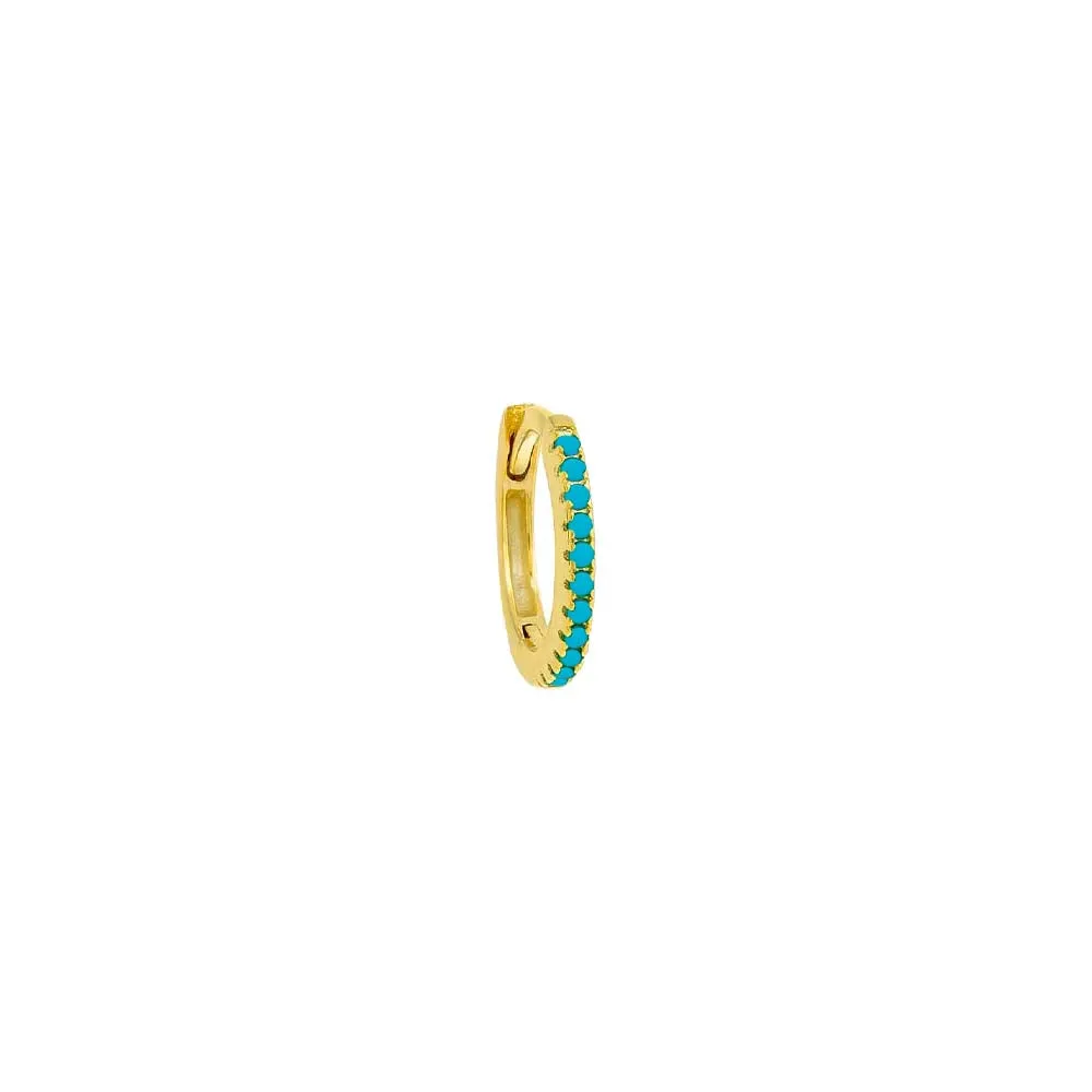 Colored Pavé Huggie Earring
