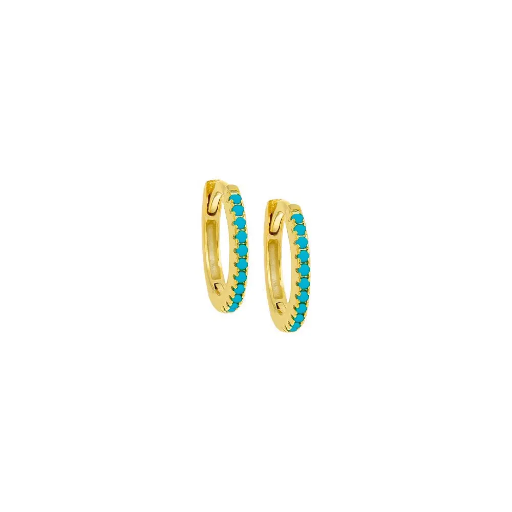 Colored Pavé Huggie Earring
