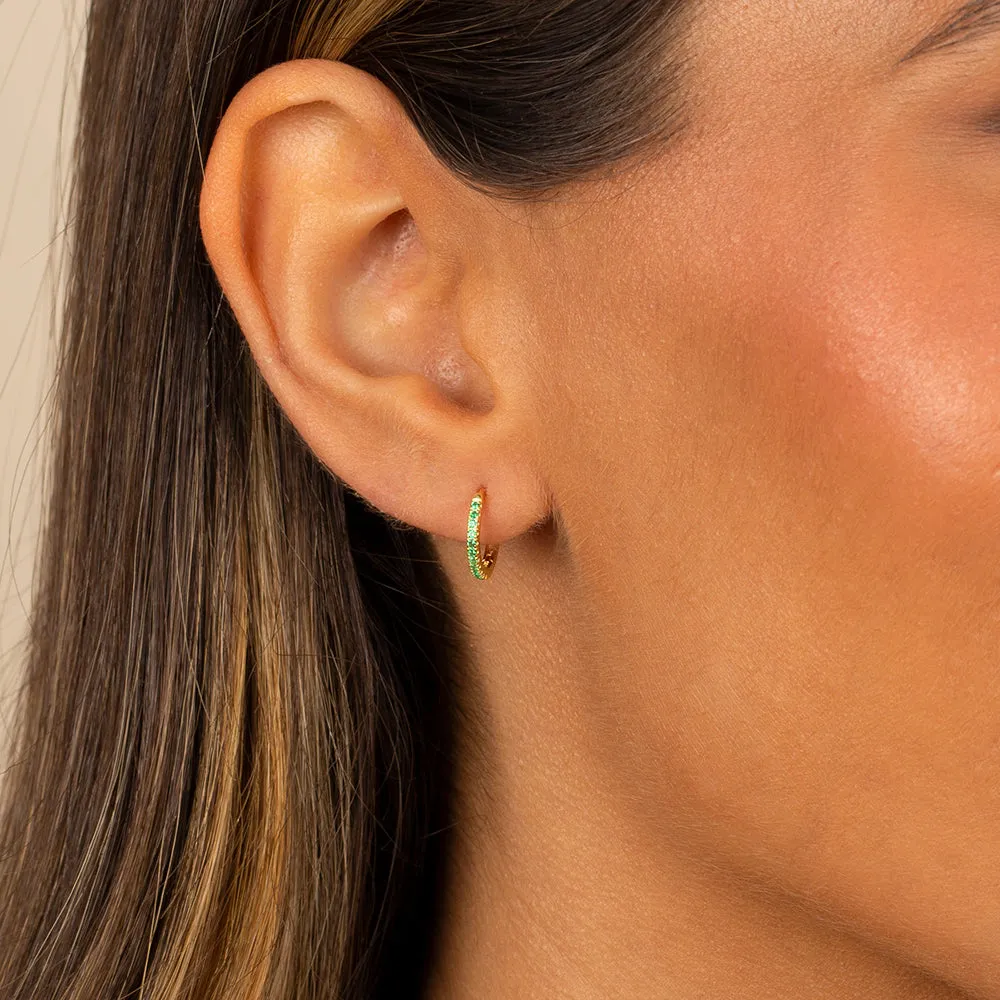 Colored Pavé Huggie Earring