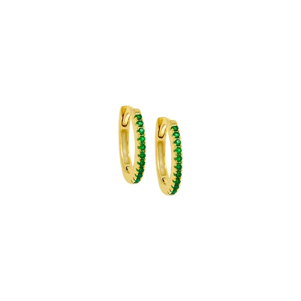 Colored Pavé Huggie Earring