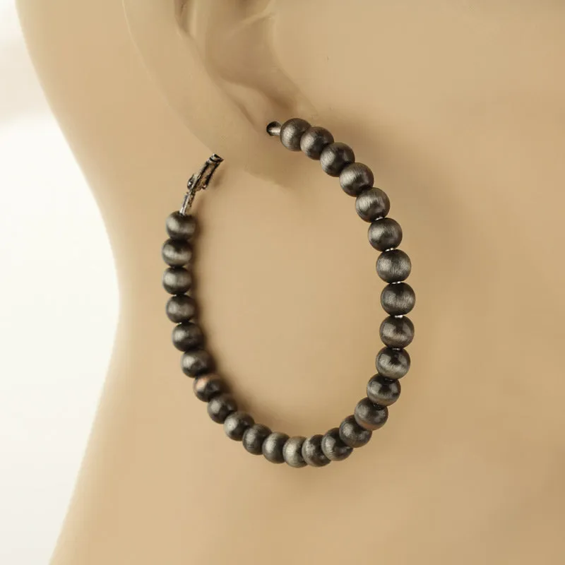 Conde Fashion Navajo Hoop Earrings - 2.5"