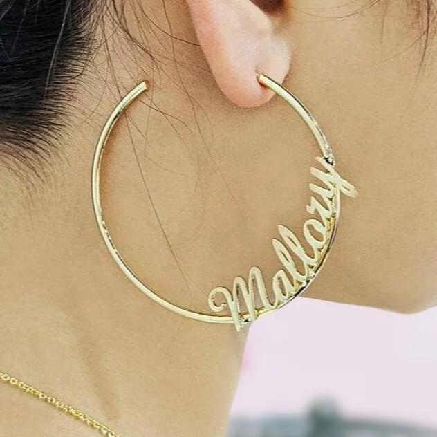 Custom name Personality Hoops Earrings
