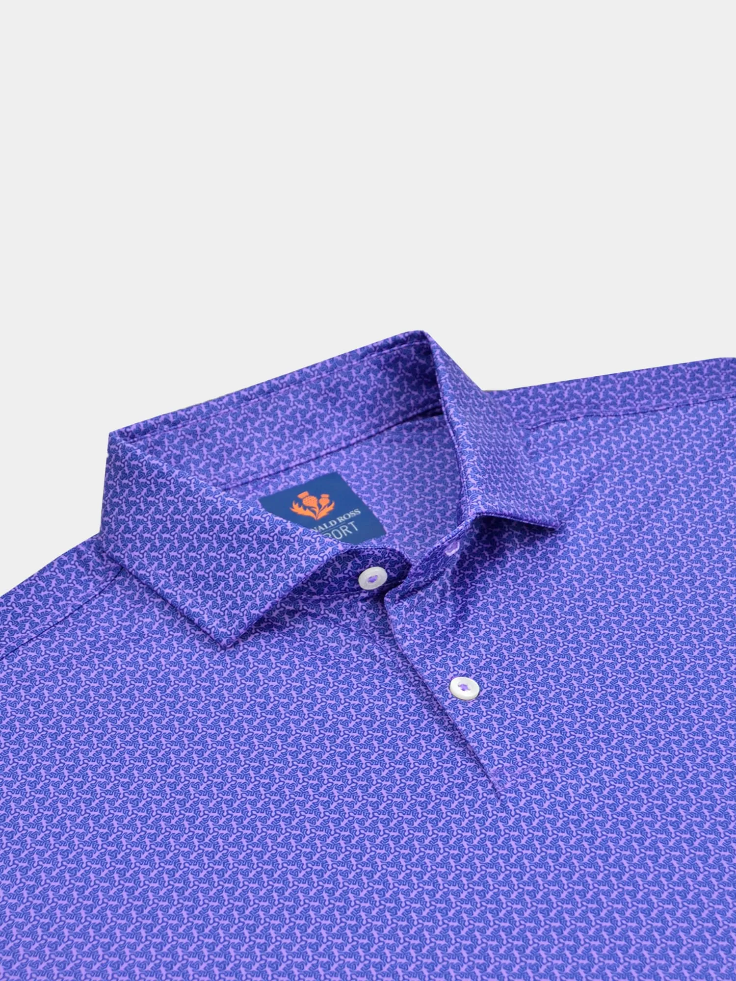 Donald Ross Sport Fit Mens Short Sleeve Hector Polo - VERBENA/NAVY