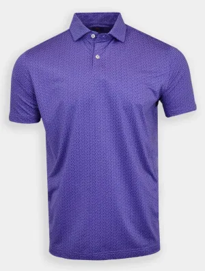 Donald Ross Sport Fit Mens Short Sleeve Hector Polo - VERBENA/NAVY