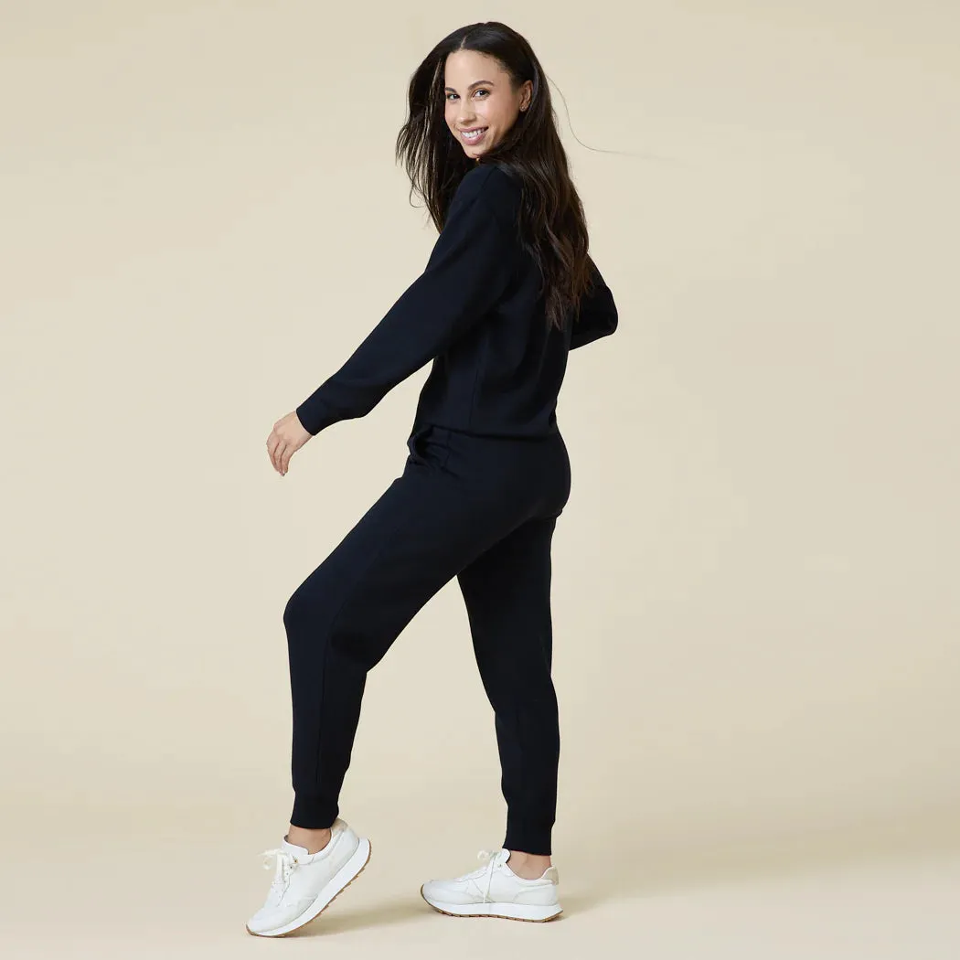 Dreamtech 1/4 Zip Jogger Set in Black