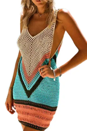 Drop Armhole Crochet String Vest Dress