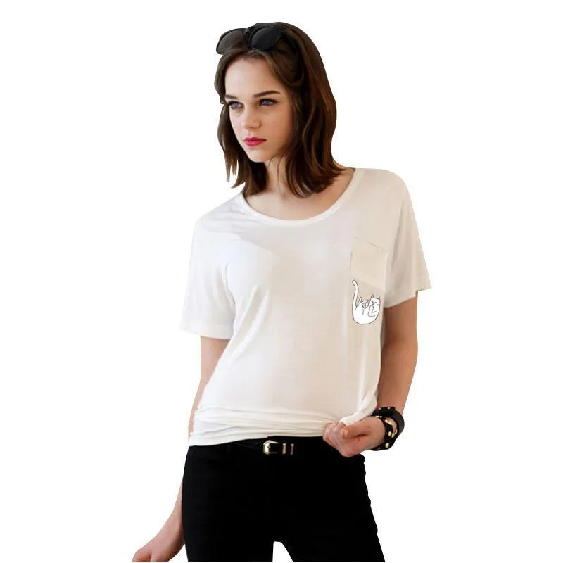 Dropping Pocket Cat T-Shirt